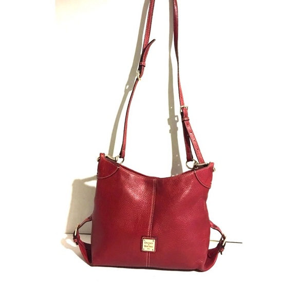 Dooney bourke Vibrant Red Leather Crossbody Bag with Adjustable Straps - Picture 1 of 11